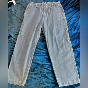 Adorable Blue and White Striped Seersucker-esque Pants with Stretch in Waist